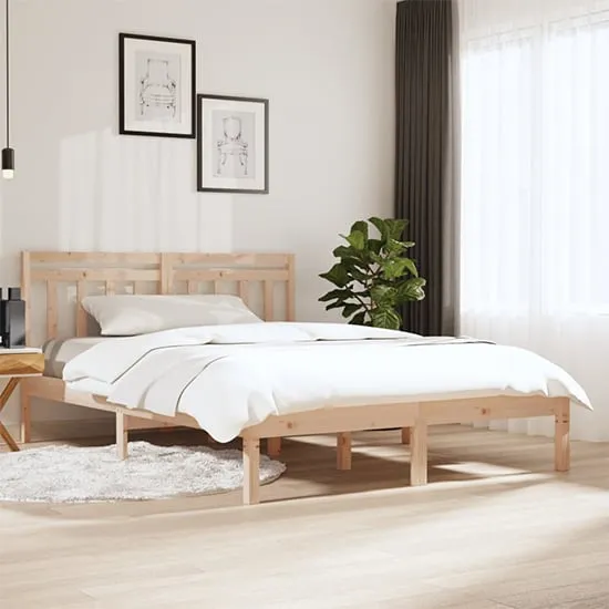 Naida Double Bed Frame - Natural, Pine Wood image