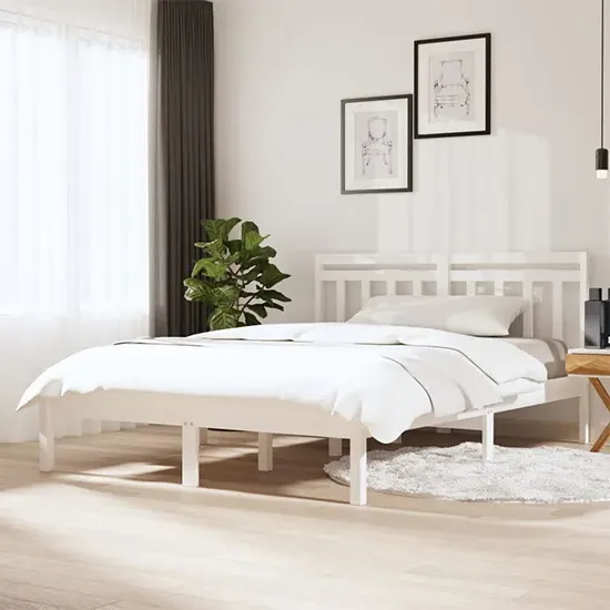 Naida Double Bed Frame - White, Solid Pine product