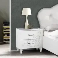 Naihati Bedside Cabinets Pair - White, Wood