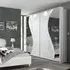 Naihati Wardrobe with Mirror and LED - White, Wood