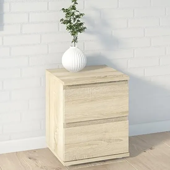 Naira 2 Drawer Bedside Cabinet - Oak