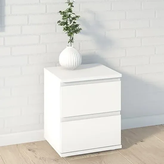 Naira 2 Drawer Bedside Cabinet - White image