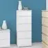Naira Tall Chest of 5 Drawers - White