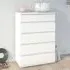 Naira Wide Chest of 5 Drawers - White