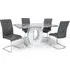 Naiva Dining Table with 4 Conary Chairs - Grey, Marble
