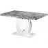 Naiva High Gloss Dining Table - White, Grey Marble Effect