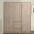 Nakou 3-Door Sliding Wardrobe with Drawers - Jackson Hickory Oak