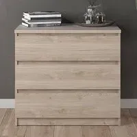 Nakou 3 Drawer Chest - Jackson Hickory Oak, Wood