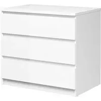 Nakou 3-Drawer Chest - White, High Gloss