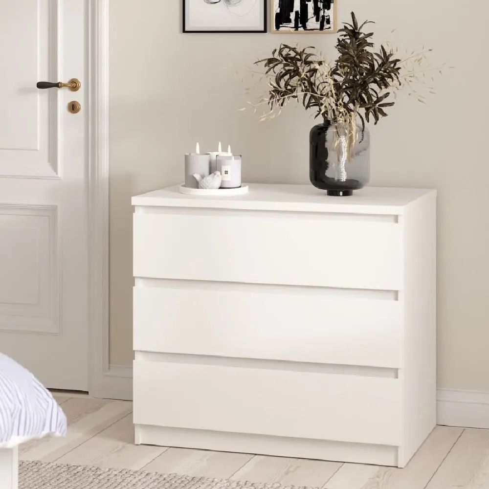 Nakou 3 Drawer Chest - White, Wood