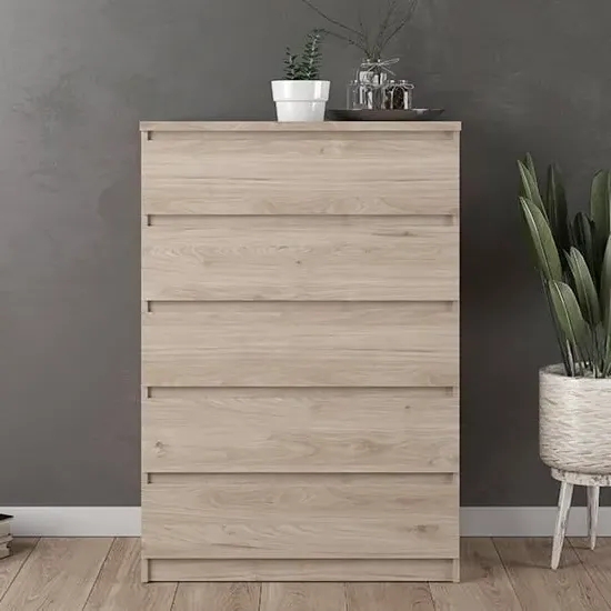 Nakou 5 Drawer Chest - Jackson Hickory Oak, Wood
