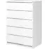 Nakou 5-Drawer Chest - White, High Gloss