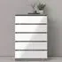 Nakou 5-Drawer Chest - White Oak, High Gloss
