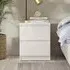 Nakou Bedside Cabinet with 2 Drawers - White, High Gloss