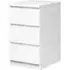 Nakou Bedside Cabinet with 3 Drawers - White, High Gloss