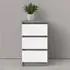 Nakou Bedside Cabinet with 3 Drawers - White Oak, High Gloss