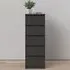 Nakou Narrow 5 Drawer Chest - Matt Black, Wood