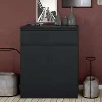 Nakou Sideboard with 1 Drawer & 2 Doors - Matt Black alternate view