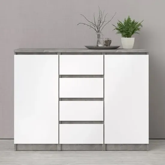 Nakou Sideboard with 4 Drawers - White Oak