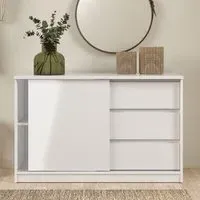 Nakou Sideboard with Sliding Door - White