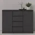 Nakou Wooden Sideboard with 4 Drawers 2 Doors - Matt Black