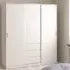 Nakou Wooden Wardrobe with 2 Sliding Doors 3 Drawers - White