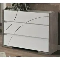 Namilon Chest of Drawers - White, Grey Marble Effect