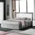 Namilon LED Double Bed Frame - White, Grey Marble Effect