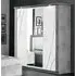 Namilon LED Mirrored Wardrobe 4 Doors - White, Grey Marble