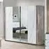 Namilon Mirrored Sliding Door Wardrobe - White, Grey Marble