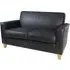 Nampa 2-Seater Leather Sofa - Black, Oak