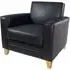 Nampa Leather Armchair - Black, Oak