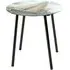 Nampa Round Glass Side Table - Sailing Ship Print