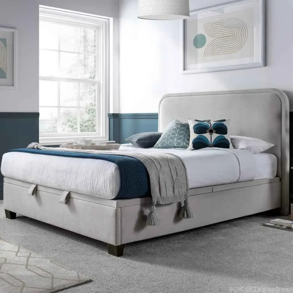 Nampa Super King Ottoman Bed with Storage - Maskat Clay, Fabric