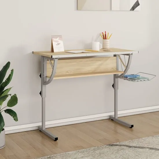 Nantwich Adjustable Laptop Desk with Storage - Oak image