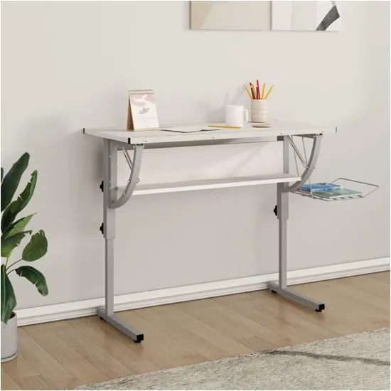 Nantwich Adjustable Laptop Desk with Storage - White