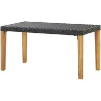 Naomi 120cm Garden Bench - Black, Poly Rattan