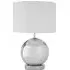 Naomic Table Lamp with Chrome Base - White, Glass