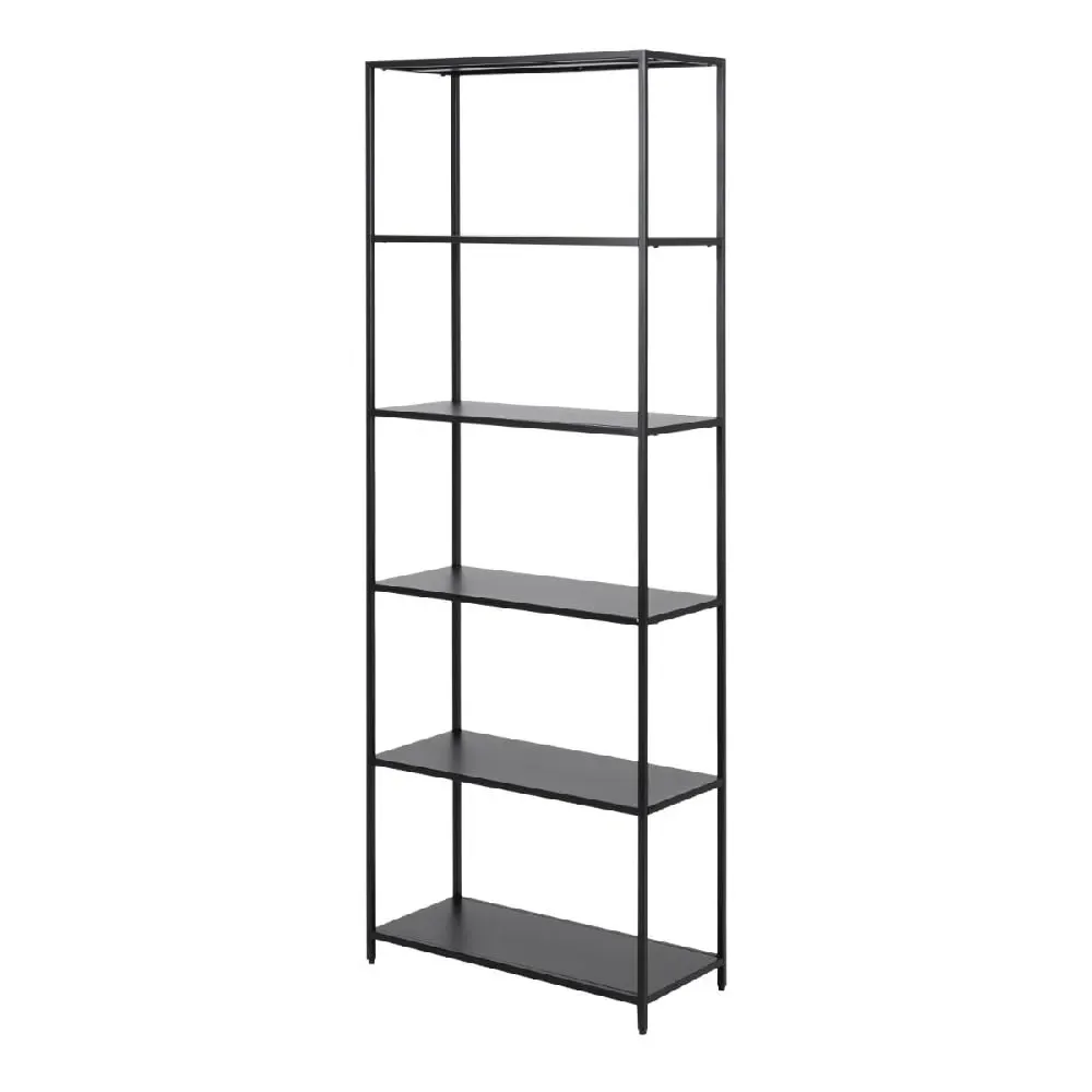 Napa 5-Shelf Metal Bookcase - Black