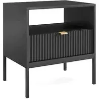 Napa Bedside Cabinet with Door - Matt Black