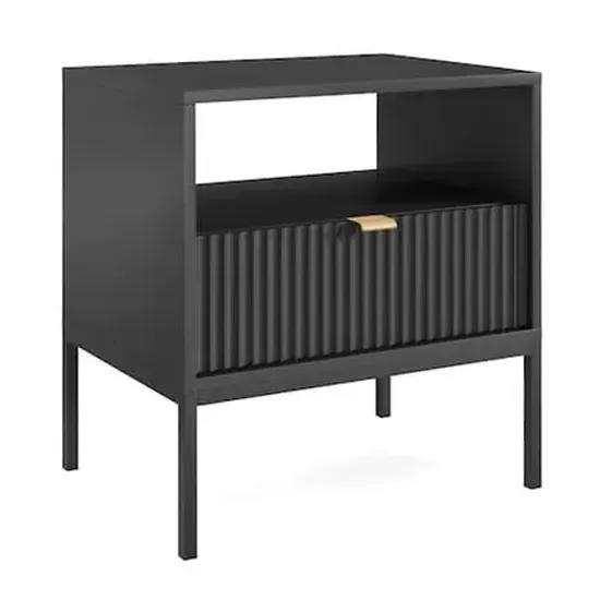 Napa Bedside Cabinet with Door - Matt Black image