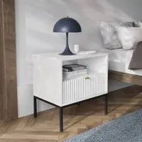 Napa Bedside Cabinet with Drawer - White