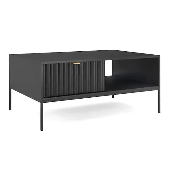 Napa Coffee Table with Drawer - Matt Black