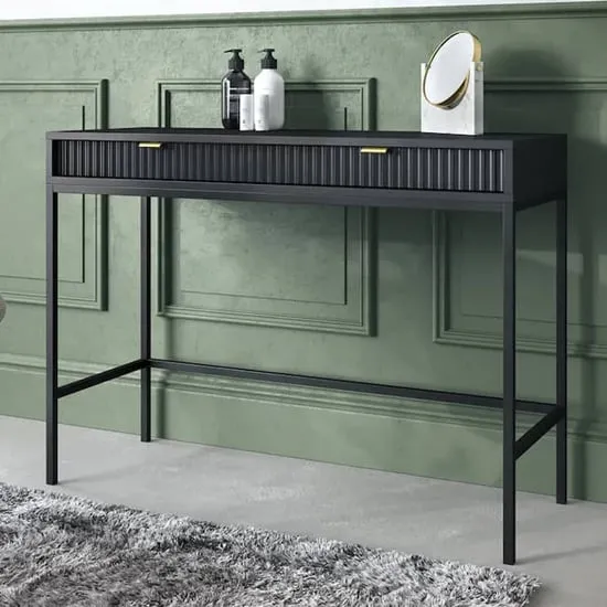 Napa Laptop Desk with 2 Drawers - Matt Black