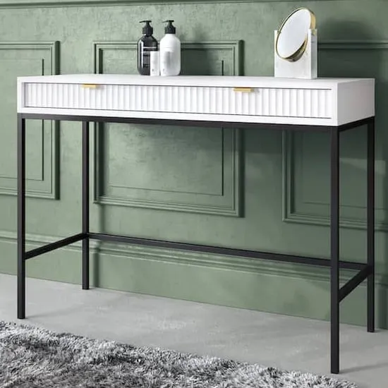 Napa Laptop Desk with 2 Drawers - White