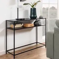 Napa Metal Console Table with Open Shelf - Black