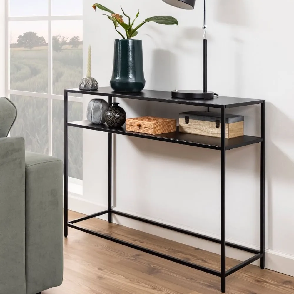 Napa Metal Console Table with Open Shelf - Black image