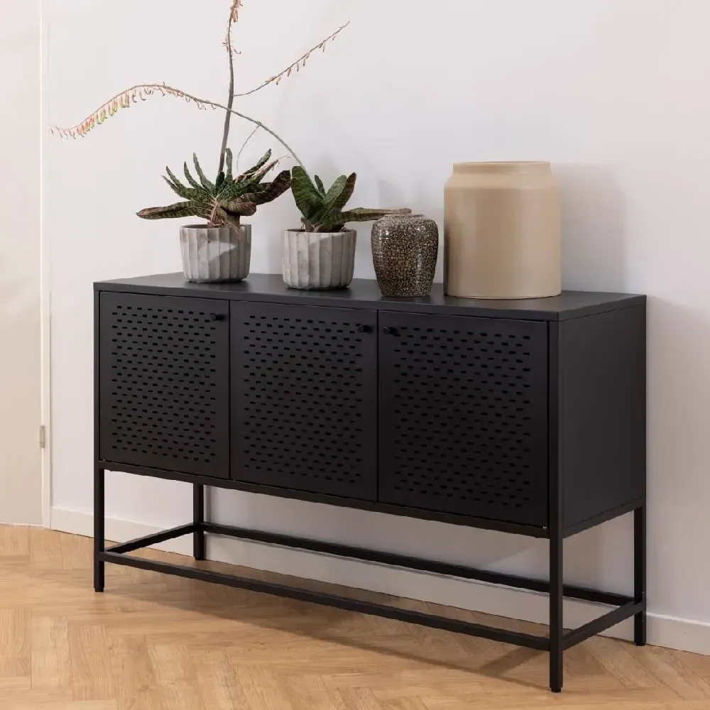 Napa Metal Storage Cabinet with 3 Doors - Black image