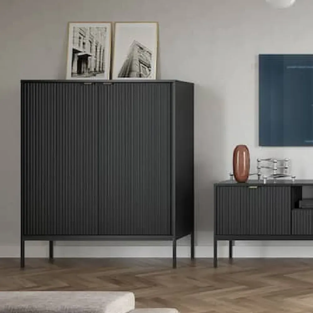 Napa Storage Cabinet with 2 Doors - Black