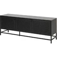 Napa Wide Metal Storage Cabinet with 3 Doors - Black